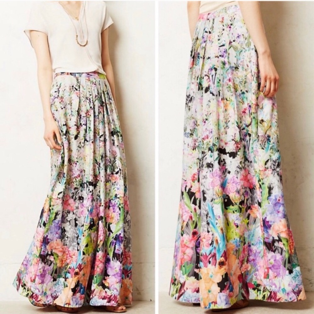 Anthropologie Firefleur Maxi Skirt